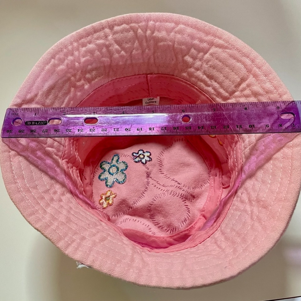 Artisan Upcycled Urban Outfitters Pink Embroidered embellished Bucket Hat - Picture 5 of 7